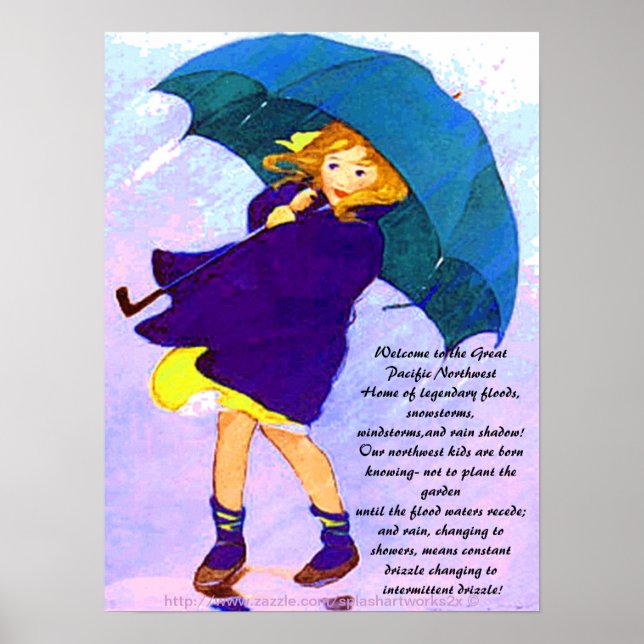 Affiches " Pacific Northwest Rain Shadow Girl" (Devant)