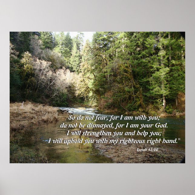 Affiches Pacific Northwest River Isaiah 41:10 Imprimer (Devant)