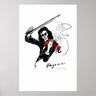 Affiches Paganini en violon rouge