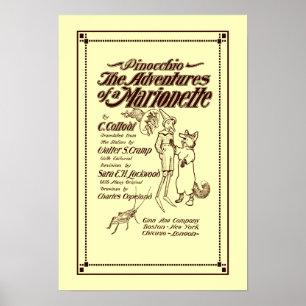 Affiches Page de couverture vintage Pinocchio 1904