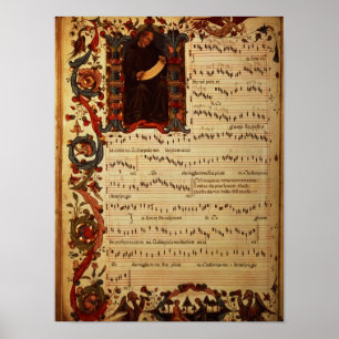Affiches Page de Notation musicale avec historien