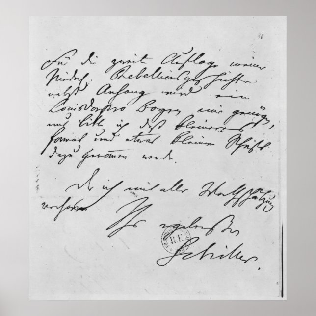 Affiches Page de texte avec sa signature (Devant)