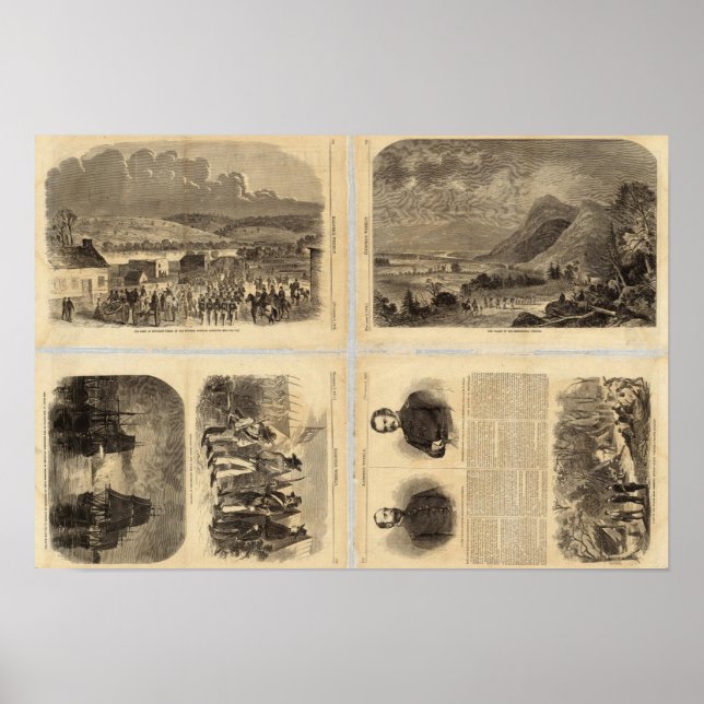 Affiches Page de texte Carte des États du Sud (Devant)
