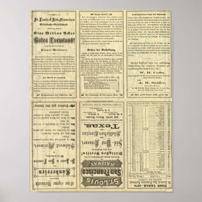 Affiches Page de texte du chemin de fer Saint-Louis et San  (Devant)