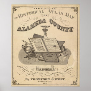 Affiches Page de titre Carte de l'atlas du comté d'Alameda