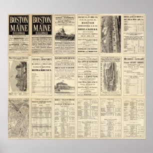 Affiches Page des textes de chemin de fer de Boston et du