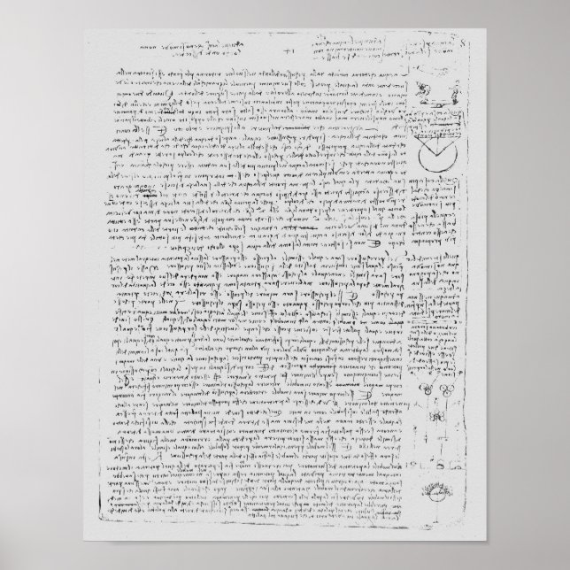 Affiches Page du Codex Leicester, 1508-12 (Devant)