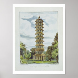 Affiches Pagode, Jardins Kew, plaque 9 de 'Jardins Kew : A