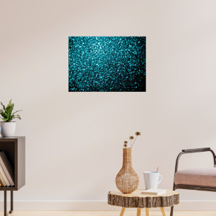Affiches Paillettes scintillantes bleu aqua