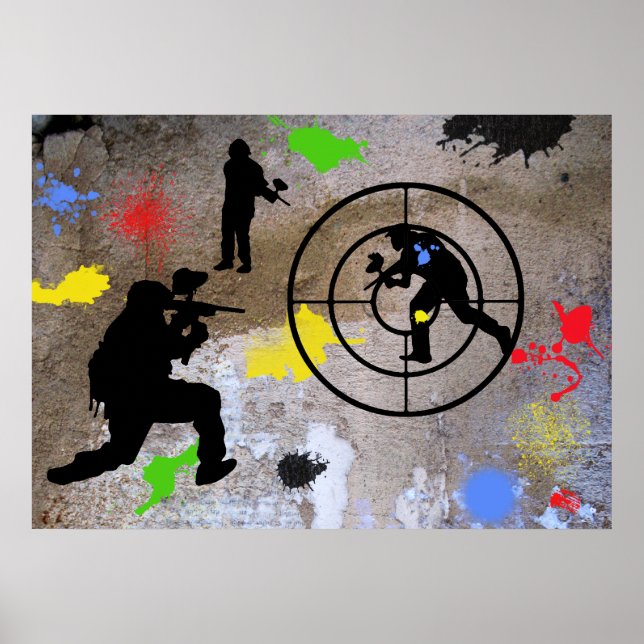 Affiches Paintball de guérilla urbaine (Devant)
