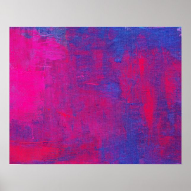 Affiches Painting Magenta and Blue Abstract (Devant)