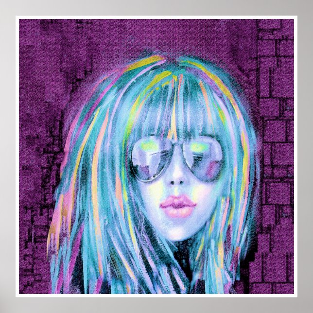 Affiches Painting of Contemporary Young Woman 2 (Devant)