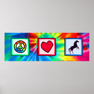 Affiches Paix, Amour, Chevaux