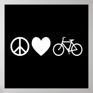 Affiches Paix Amour et Bicyclettes