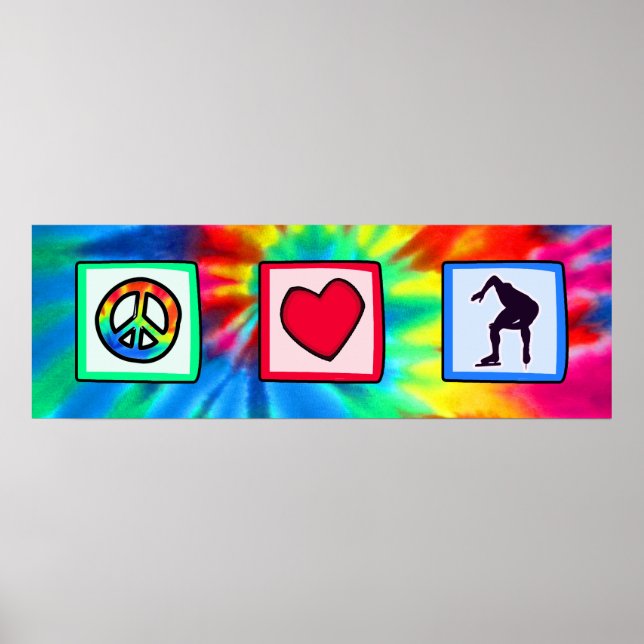 Affiches Paix, Amour, Patinage de vitesse (Devant)