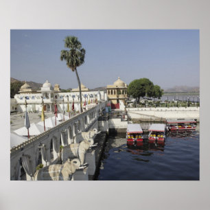 Affiches Palais Jag Mindar, lac Pichola, Udaipur, Inde.