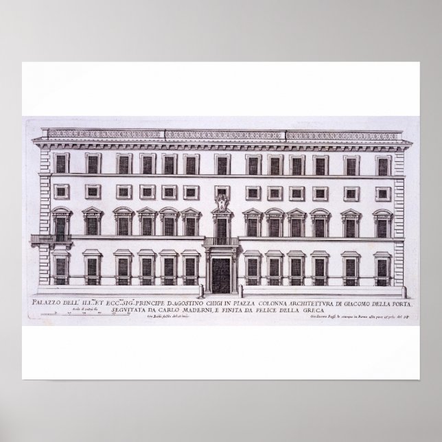 Affiches Palazzo Chigi, Piazza Colonna, Rome, de 'Palazzi (Devant)
