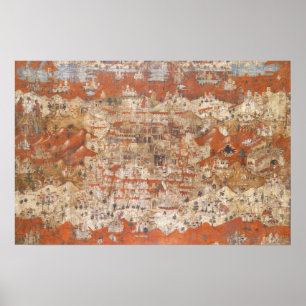 Affiches Palestine 15ème siècle Topographie de la Terre Sai