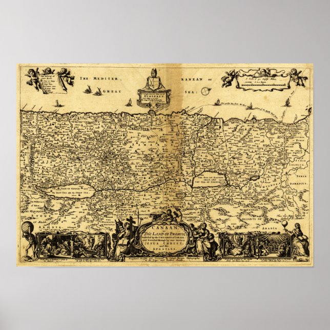 Affiches PalestineCarte panoramiquePalestine 2 (Devant)