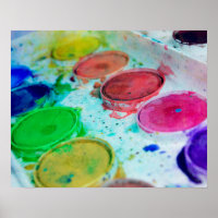 Palette de peinture à aquarelle multicolore