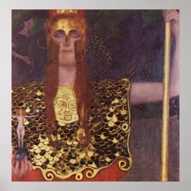 Affiches Pallas Athena par Gustav Klimt (Devant)