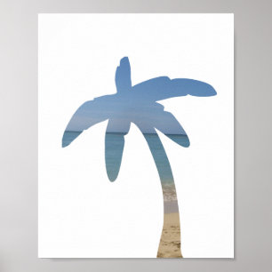 Affiches Palm Tree Beach Ocean Photo Art Print