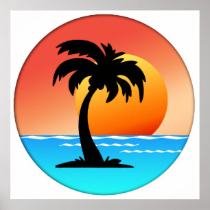 Affiches Palm Tree Sunset