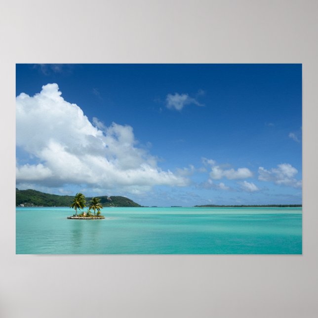 Affiches Palmier dans la lagune de Bora Bora (Devant)