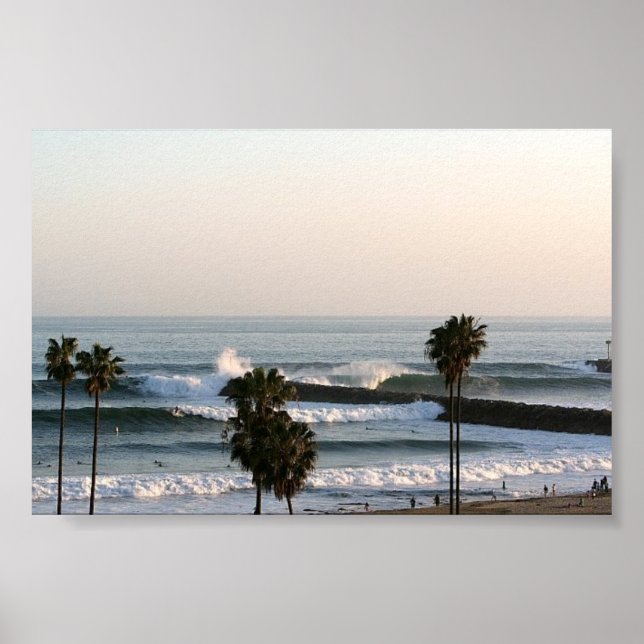 Affiches Palmiers et vagues (Devant)