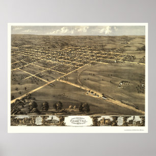 Affiches Palmyra, carte panoramique de MOIS - 1869