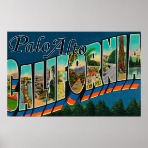 Affiches Palo Alto, Californie - Scènes de grandes lettres