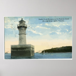 Affiches Panama Canal Showing Range Lights, Panama, Vintage