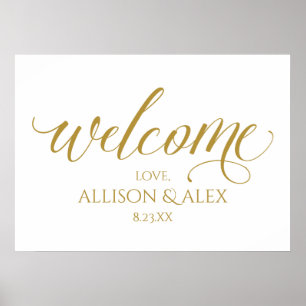 Affiches Pancarte de bienvenue de mariage en calligraphie e