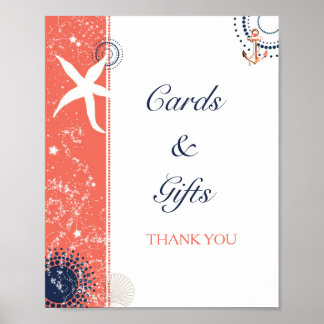 Affiches Pancarte de cartes et cadeaux de mariage sur la pl