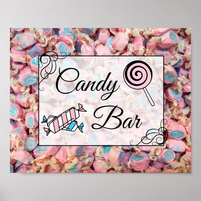 Affiches Pancarte de mariage ou de baby shower Candy Bar (Devant)