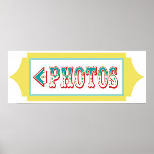 Affiches Pancarte fléchée Photomaton Carnaval Cirque Annive