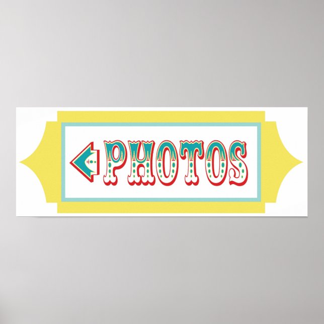 Affiches Pancarte fléchée Photomaton Carnaval Cirque Annive (Devant)