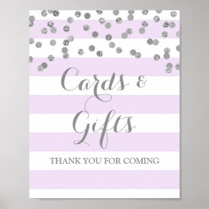 Affiches Pancartes et cadeaux rayure violette Confettis arg