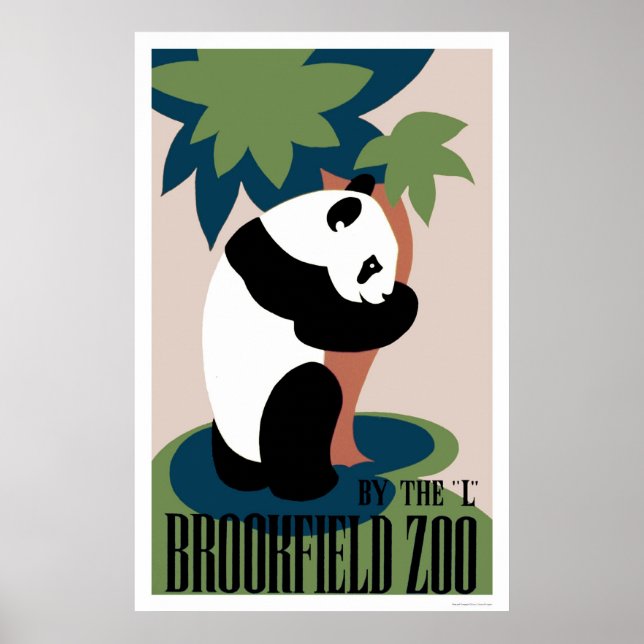 Affiches Panda aime l'arbre au zoo 1938 WPA (Devant)