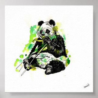 Affiches Panda aquarelle
