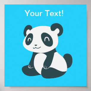 Affiches Panda de dessin joyeux