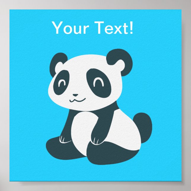 Affiches Panda de dessin joyeux (Devant)