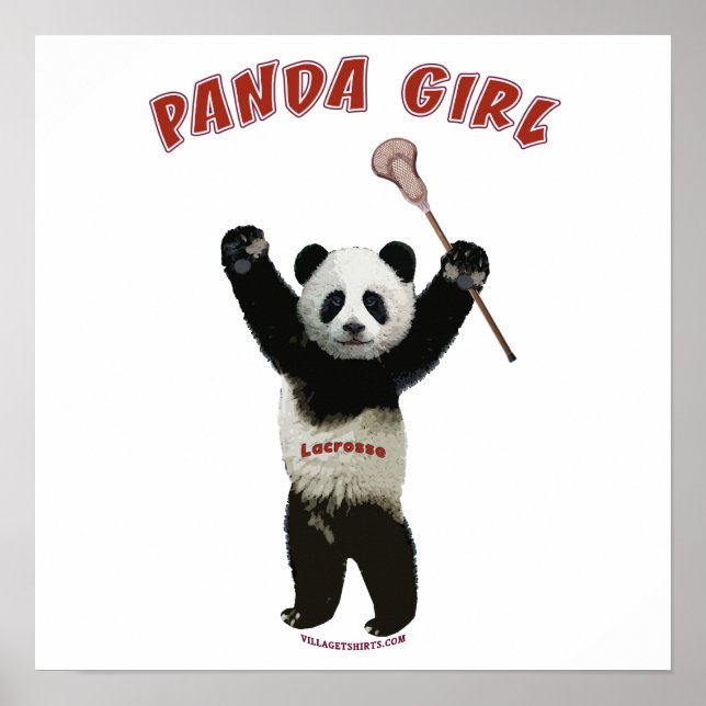 Affiches Panda Girl Lacrosse (Devant)
