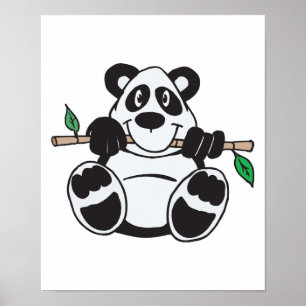 Affiches panda mignon accroché à la branche