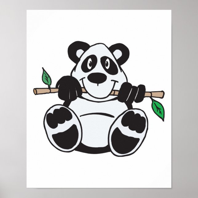 Affiches panda mignon accroché à la branche (Devant)
