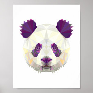 Affiches Panda ours géométrique style nordé