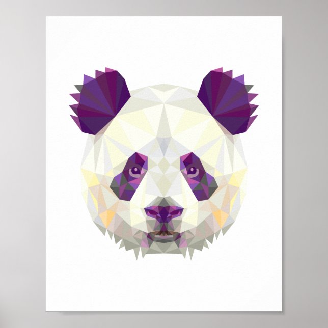 Affiches Panda ours géométrique style nordé (Devant)