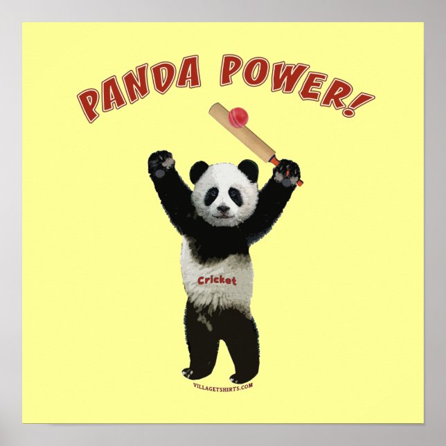 Affiches Panda Power de cricket (Devant)