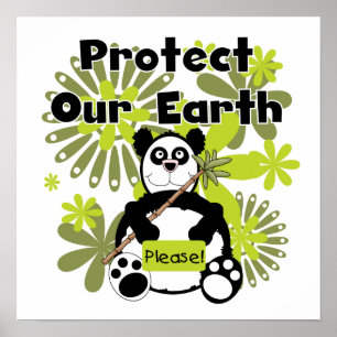 Affiches Panda Protégez nos T-shirts et cadeaux Earth