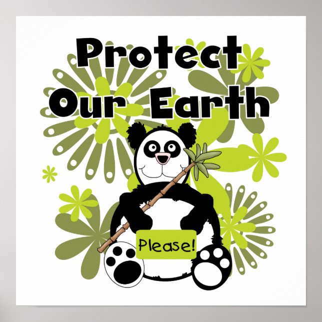 Affiches Panda Protégez nos T-shirts et cadeaux Earth (Devant)